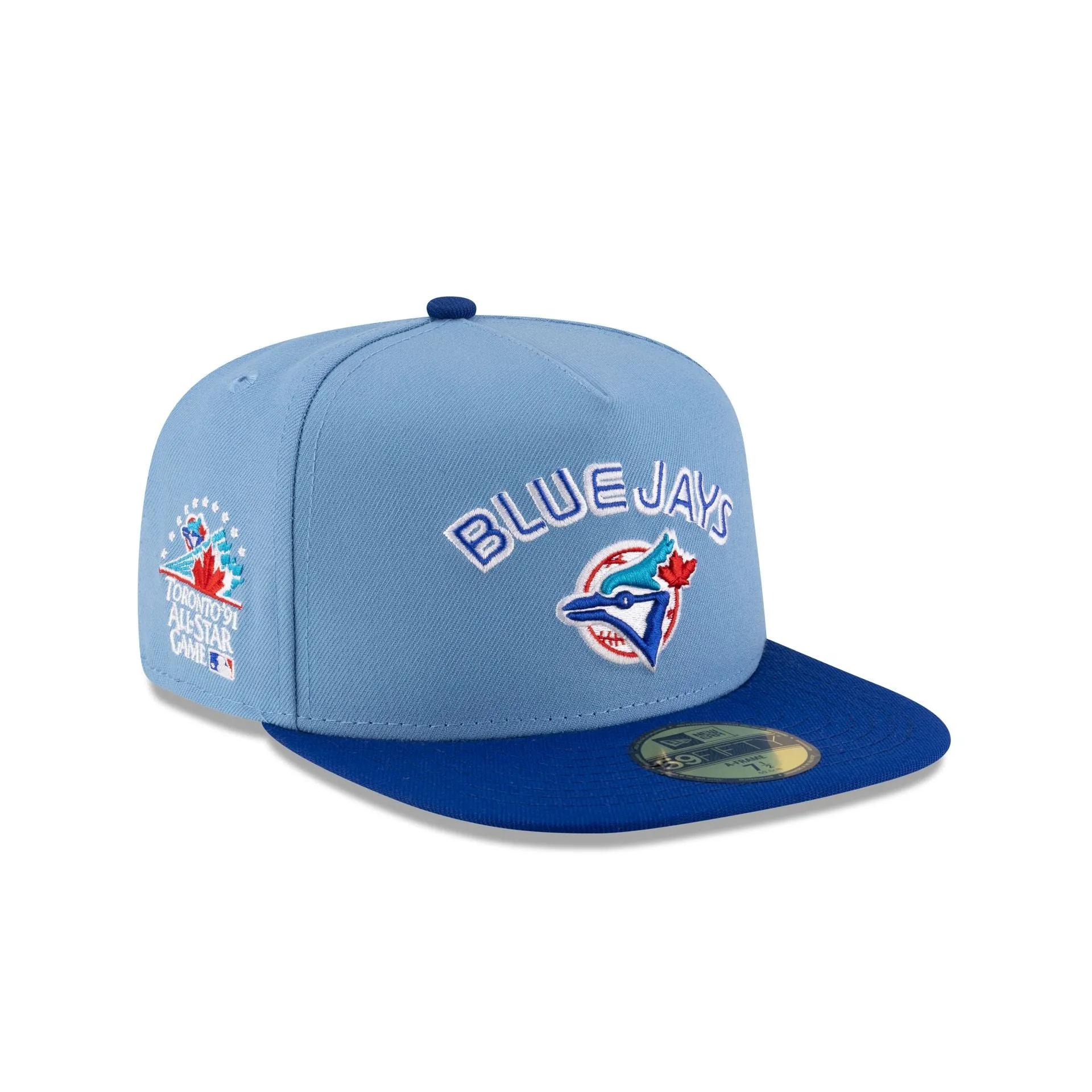 Just Caps Sky Blue Toronto Blue Jays 59FIFTY A-Frame Fitted Hat sold by New Era