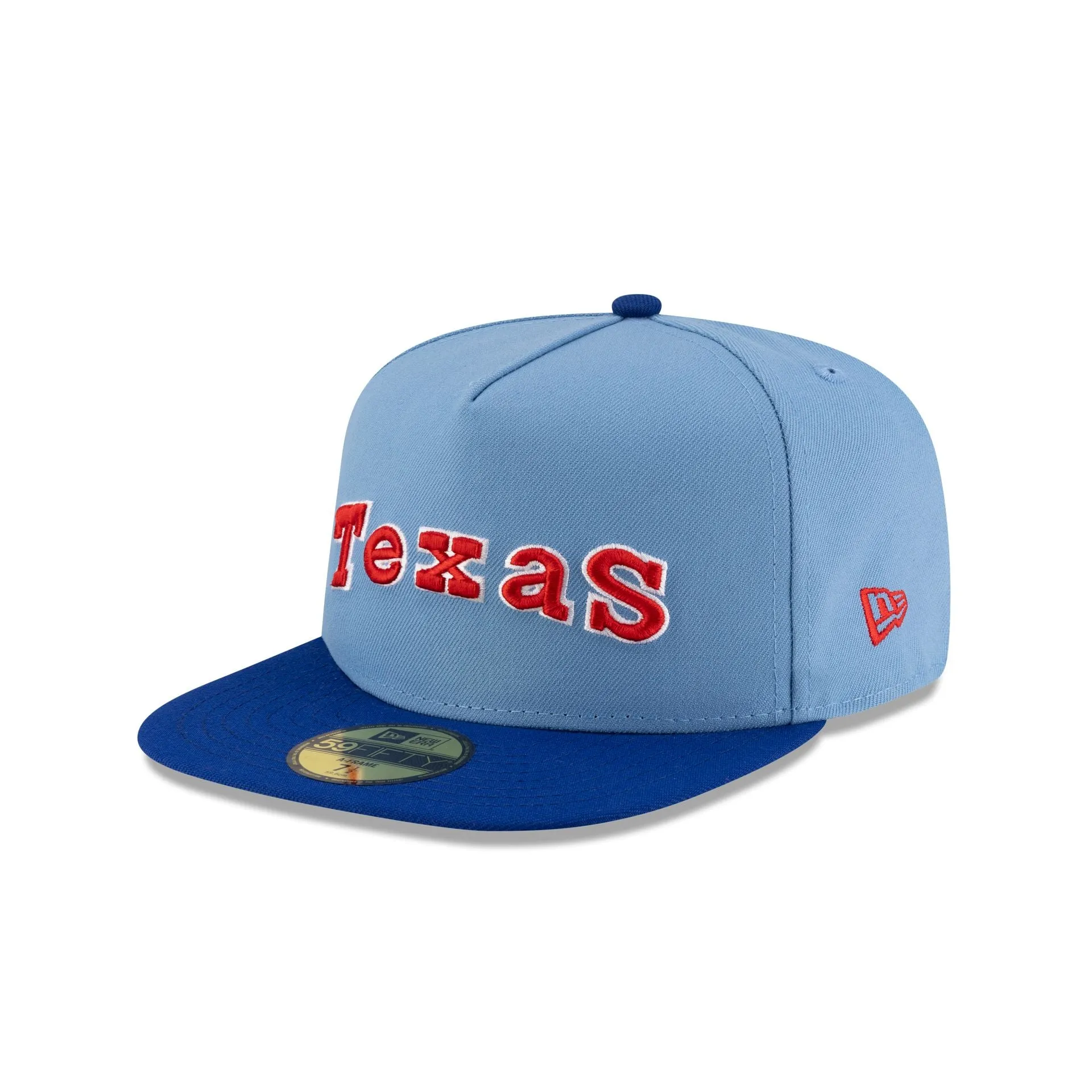 Just Caps Sky Blue Texas Rangers 59FIFTY A-Frame Fitted Hat sold by New Era product image thumbnail 3