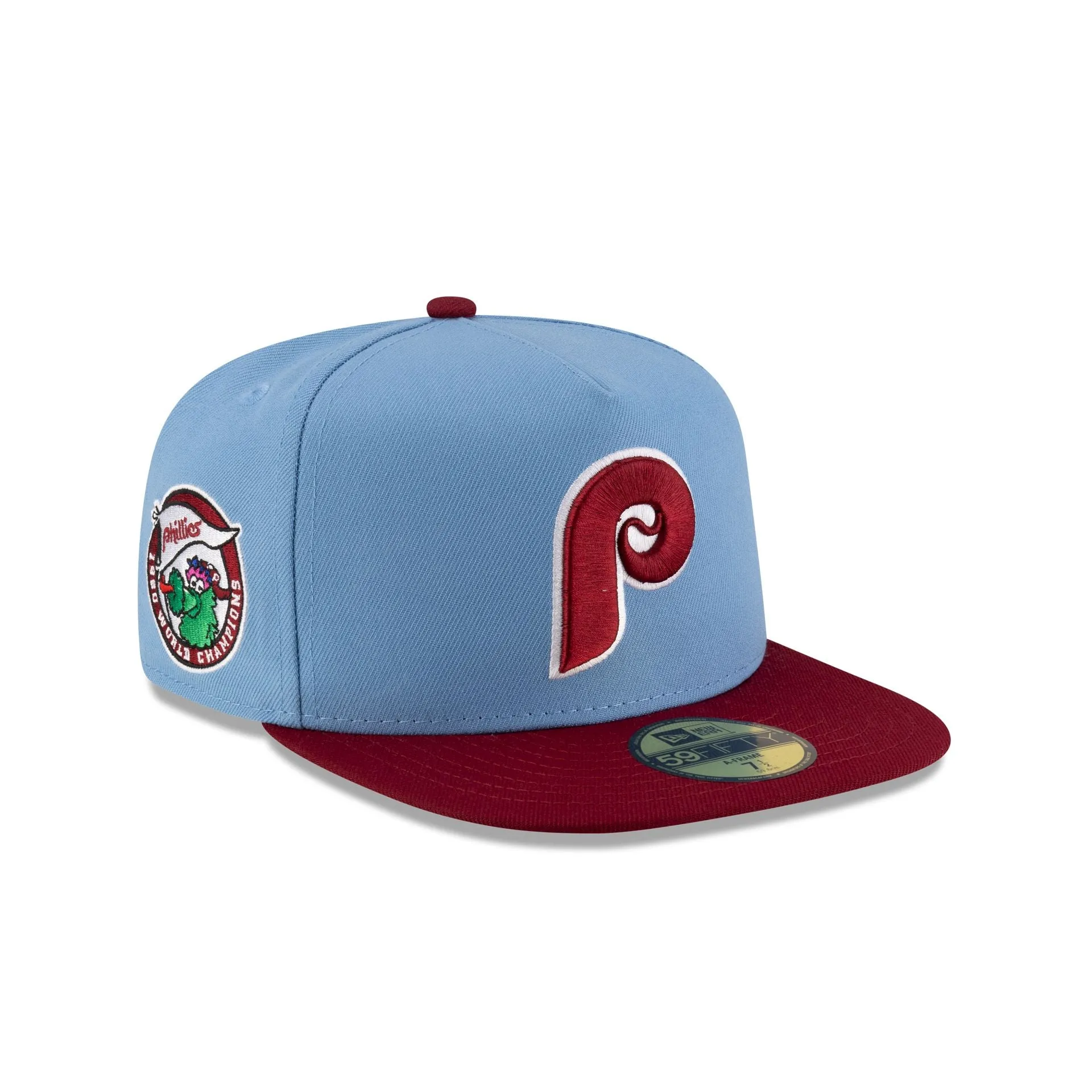 Just Caps Sky Blue Philadelphia Phillies 59FIFTY A-Frame Fitted Hat sold by New Era