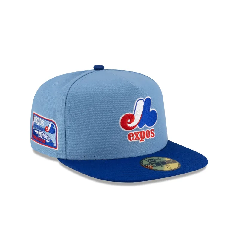 Just Caps Sky Blue Montreal Expos 59FIFTY A-Frame Fitted Hat sold by New Era