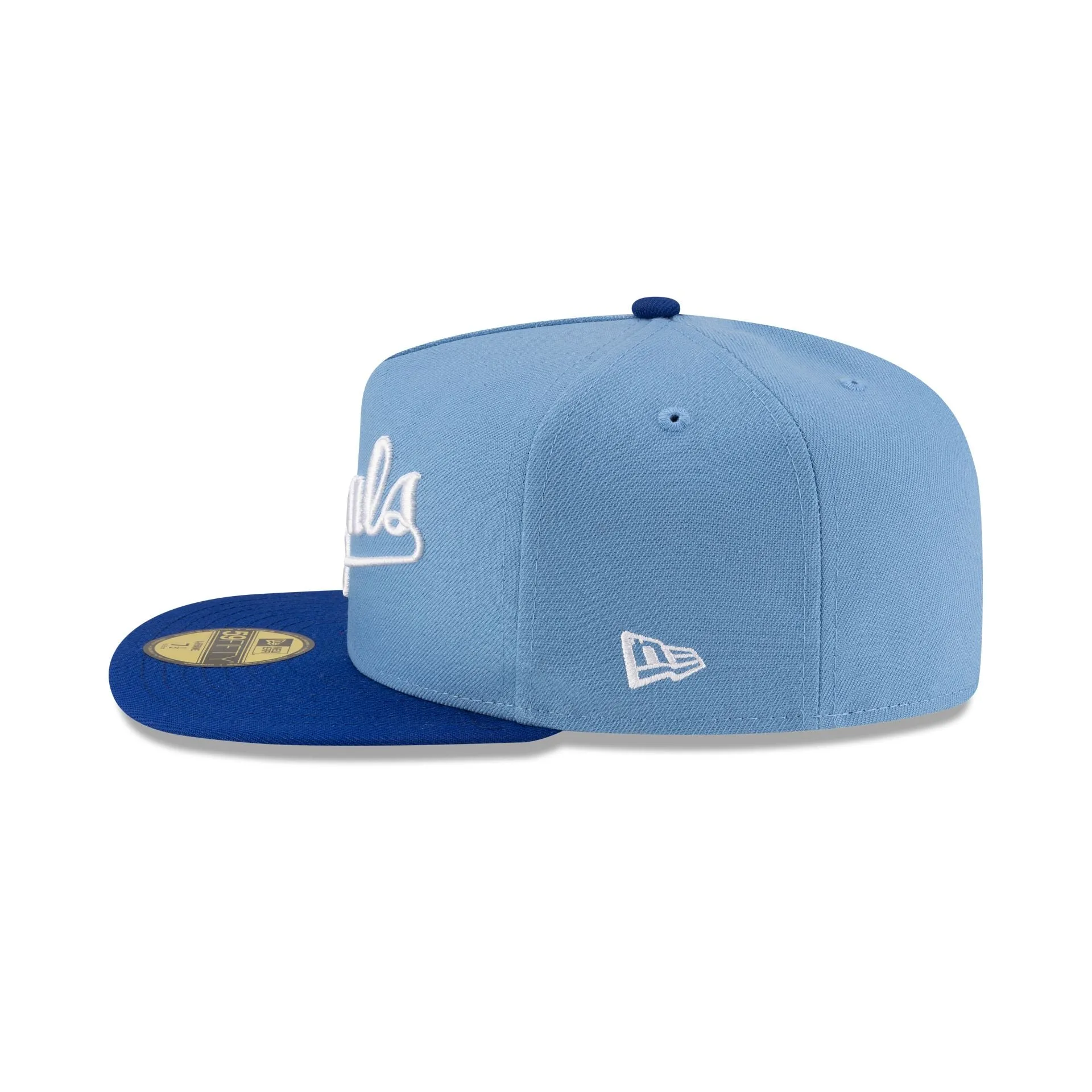 Just Caps Sky Blue Kansas City Royals 59FIFTY A-Frame Fitted Hat sold by New Era product image thumbnail 5