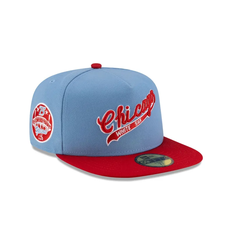 Just Caps Sky Blue Chicago White Sox 59FIFTY A-Frame Fitted Hat sold by New Era