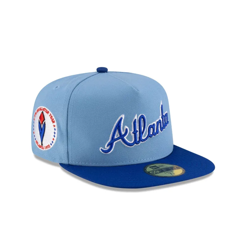 Just Caps Sky Blue Atlanta Braves 59FIFTY A-Frame Fitted Hat sold by New Era