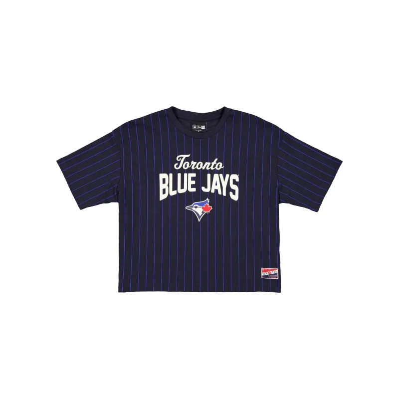 Toronto Blue Jays Throwback Pinstripe Women's T-Shirt sold by New Era