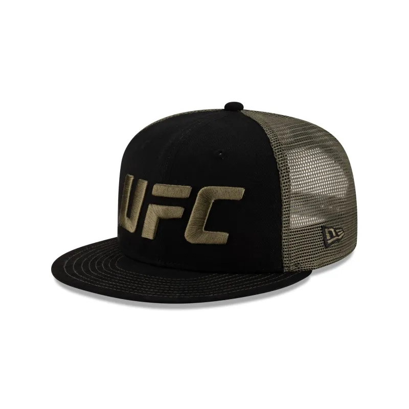 UFC Suede Black 9FIFTY Trucker Hat made by New Era