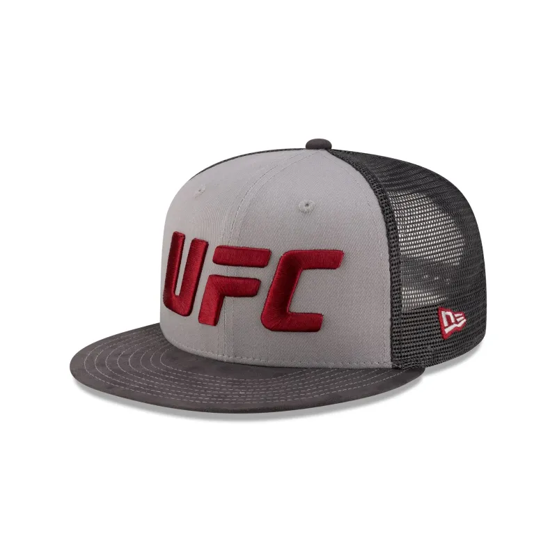 UFC Suede Gray 9FIFTY Trucker Hat made by New Era