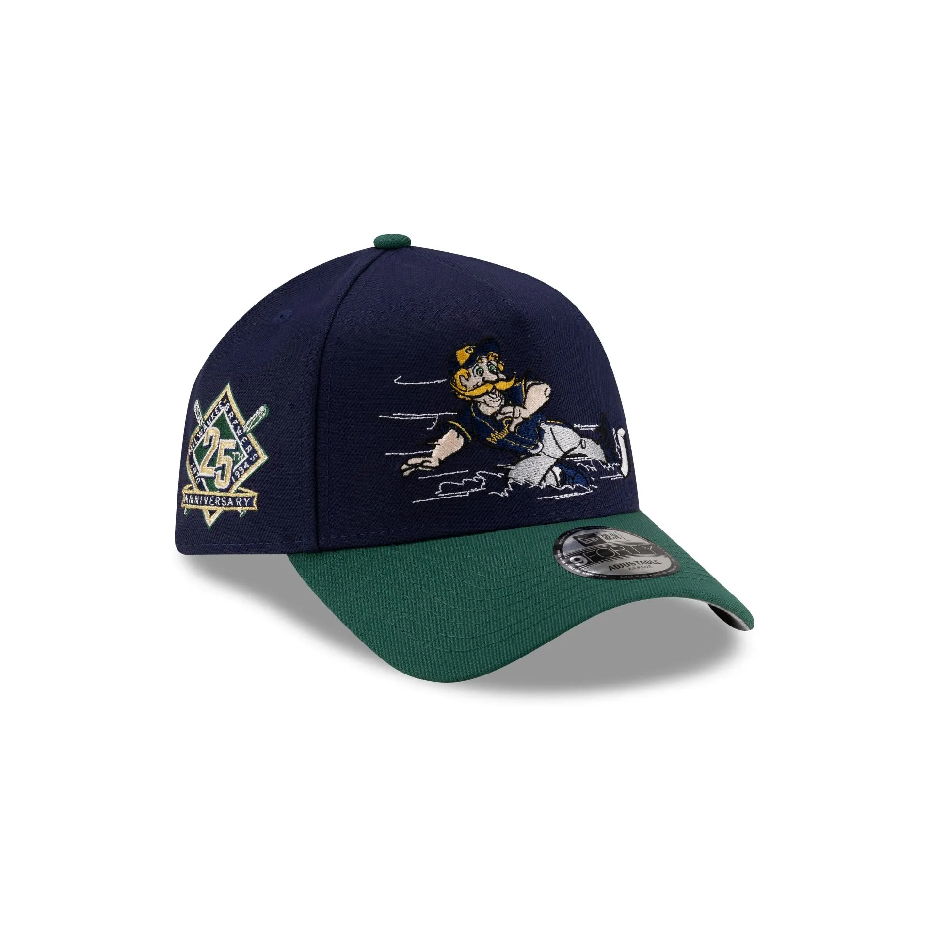 Milwaukee Brewers Mascot Navy 9FORTY A-Frame Snapback Hat sold by New Era