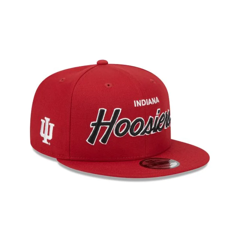 Indiana Hoosiers Script Red 9FIFTY Snapback Hat sold by New Era