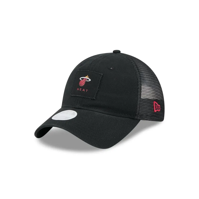 Miami Heat Women's Square Stitch 9TWENTY Trucker Hat sold by New Era