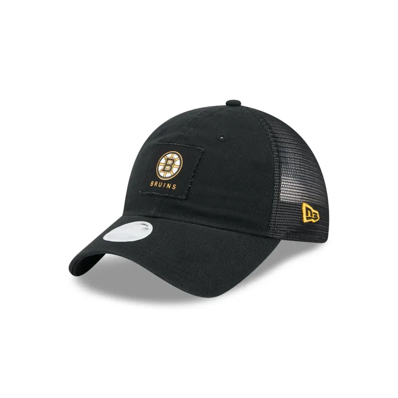 Boston Bruins Women's Square Stitch 9TWENTY Trucker Hat sold by New Era