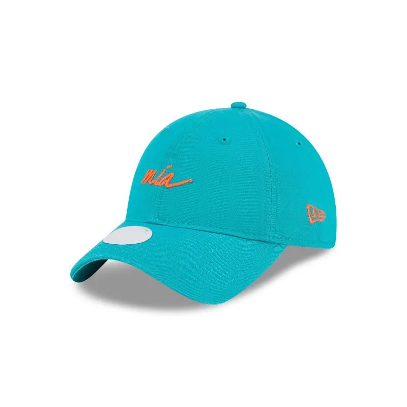 Miami Dolphins Women's Script 9TWENTY Adjustable Hat sold by New Era
