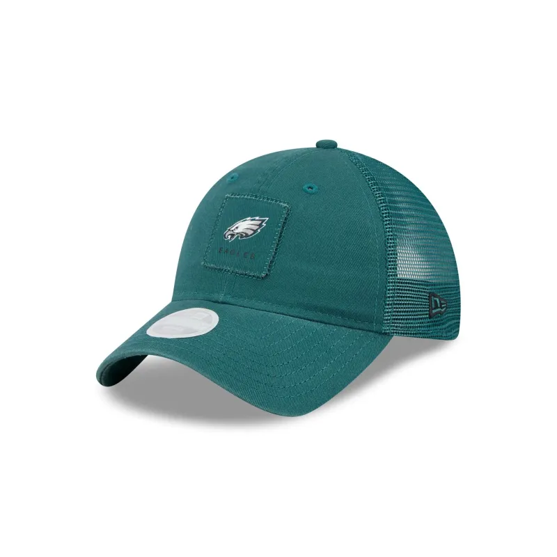 Philadelphia Eagles Women's Square Stitch 9TWENTY Trucker Hat sold by New Era