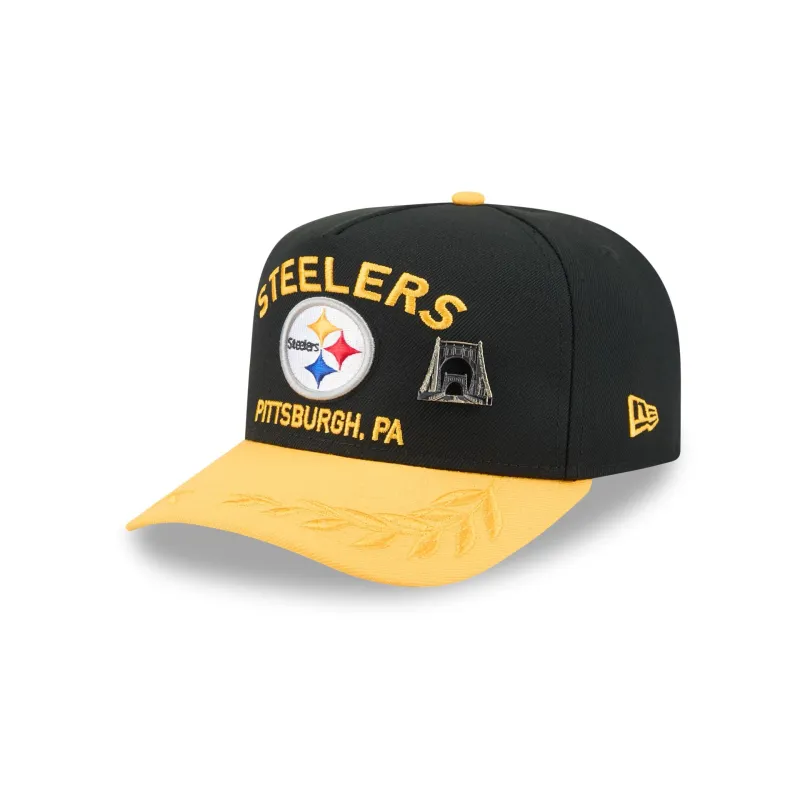 Pittsburgh Steelers 2025 Draft Black 59FIFTY A-Frame Fitted Hat sold by New Era