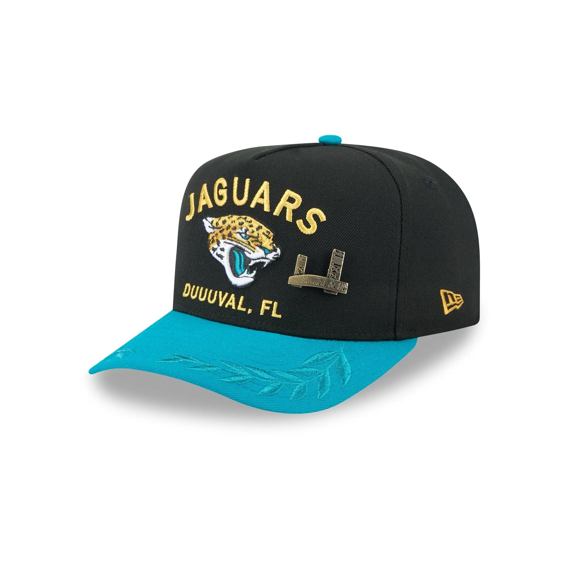 Jacksonville Jaguars 2025 Draft Black 59FIFTY A-Frame Fitted Hat sold by New Era