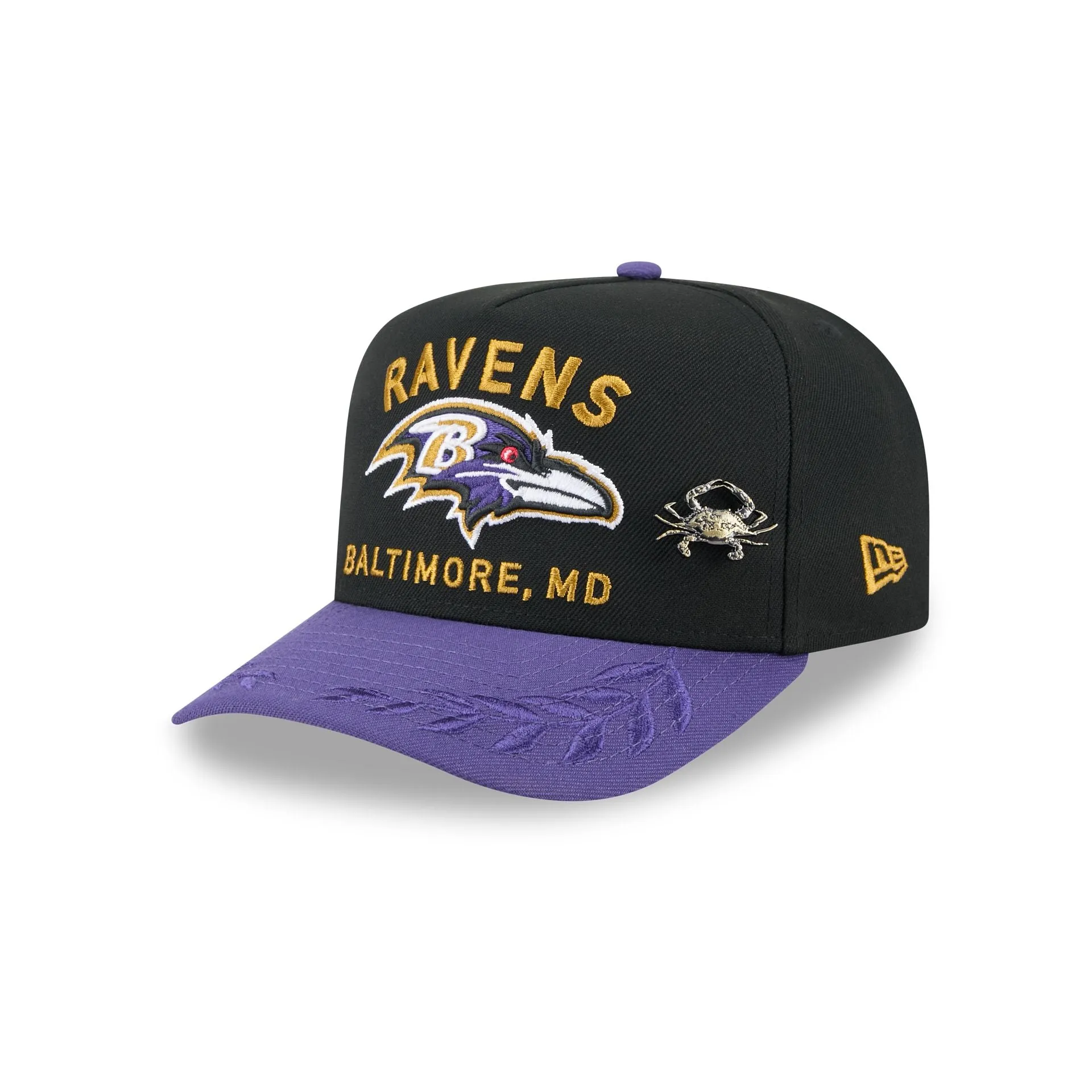 Baltimore Ravens 2025 Draft Black 59FIFTY A-Frame Fitted Hat sold by New Era