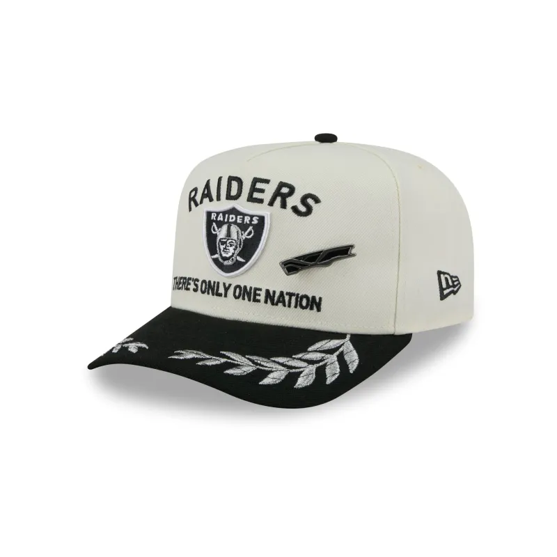 Las Vegas Raiders 2025 Draft Chrome White 59FIFTY A-Frame Fitted Hat sold by New Era