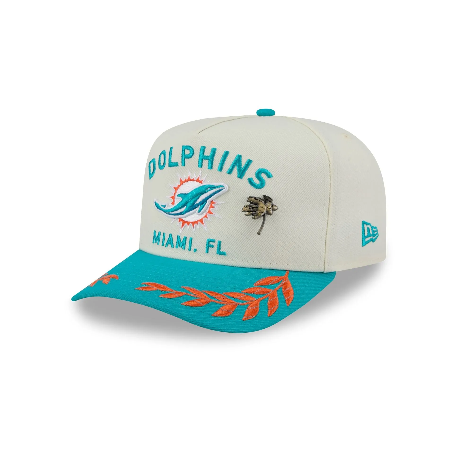 Miami Dolphins 2025 Draft Chrome White 59FIFTY A-Frame Fitted Hat sold by New Era