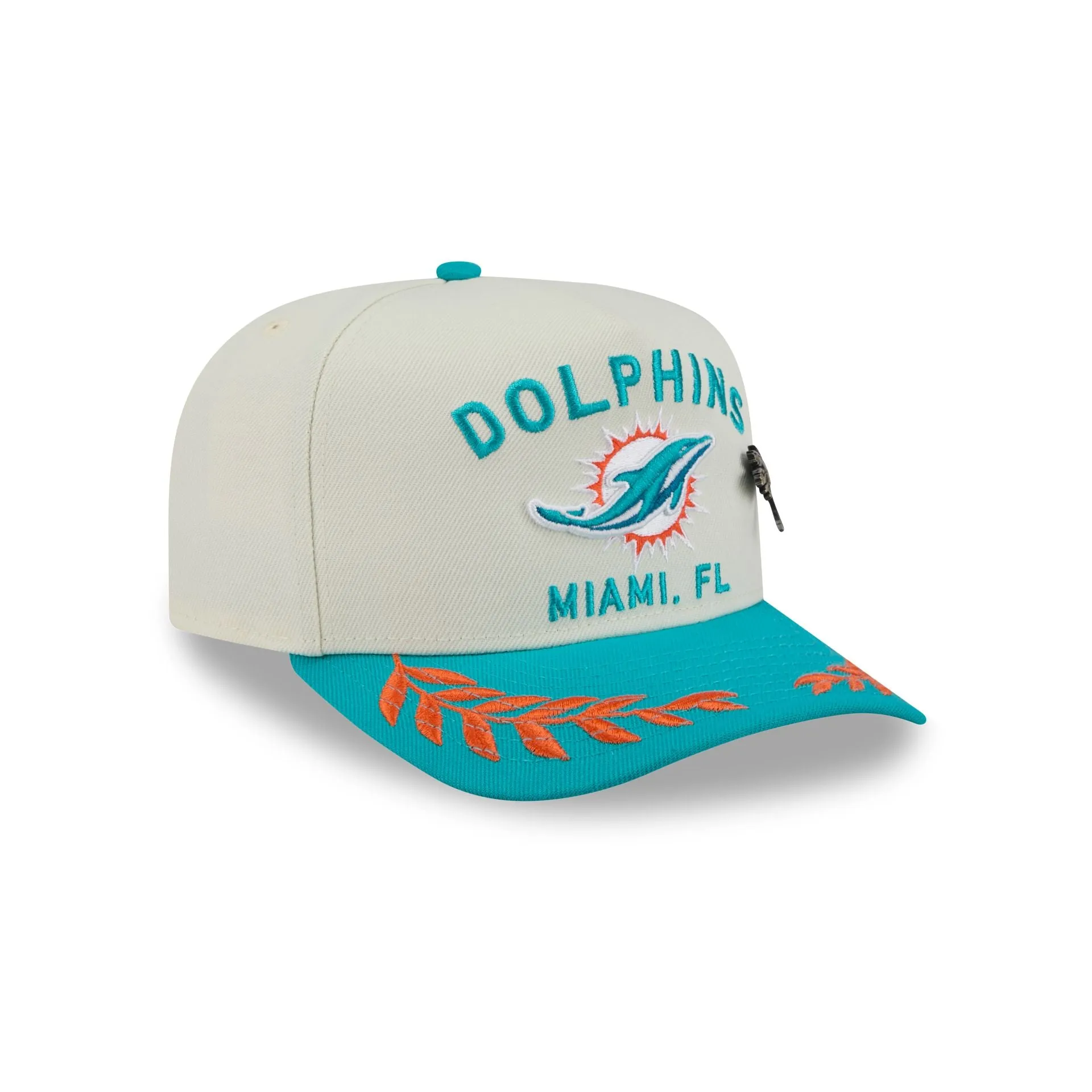 Miami Dolphins 2025 Draft Chrome White 59FIFTY A-Frame Fitted Hat sold by New Era product image thumbnail 3