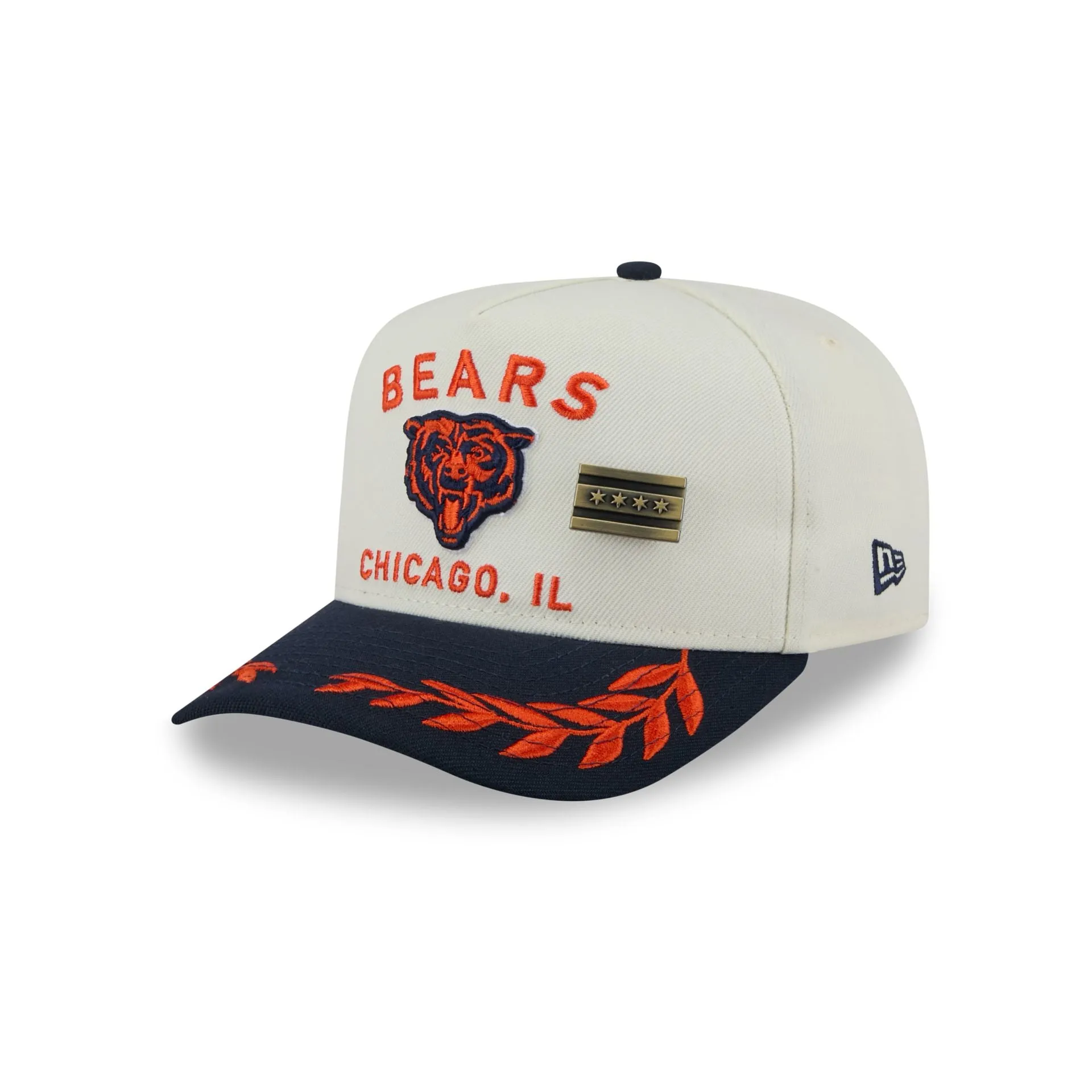 Chicago Bears 2025 Draft Chrome White 59FIFTY A-Frame Fitted Hat sold by New Era