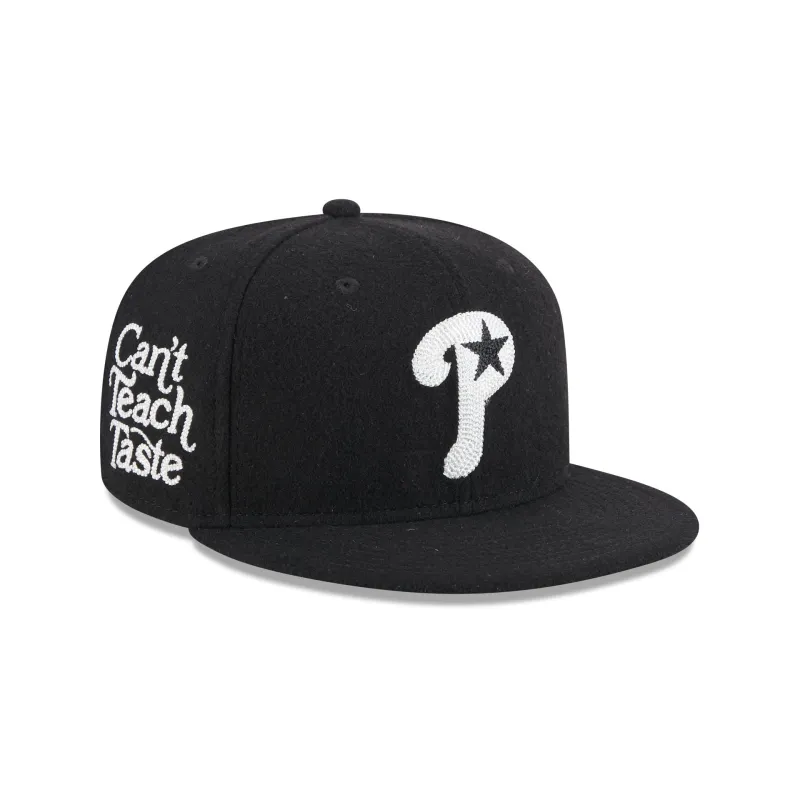 Philadelphia Phillies Diet Starts Monday Can't Teach Taste Black 59FIFTY Fitted Hat sold by New Era