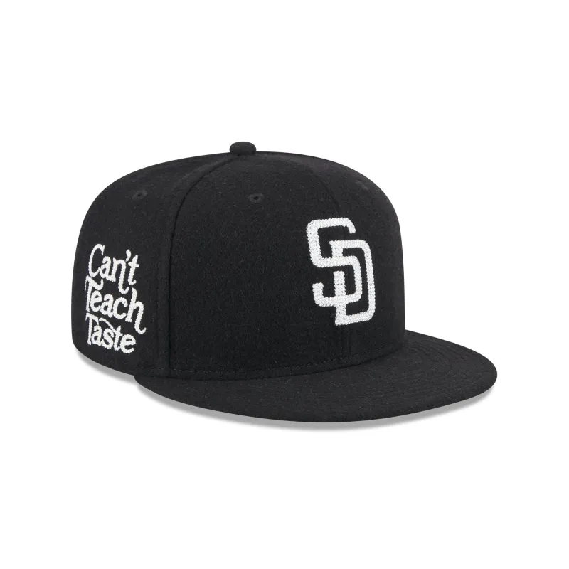 San Diego Padres Diet Starts Monday Can't Teach Taste Black 59FIFTY Fitted Hat sold by New Era