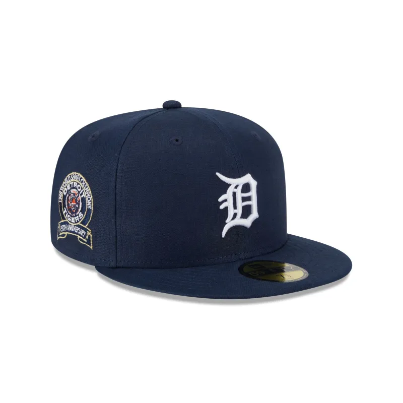 Team Linen Detroit Tigers 59FIFTY Fitted Hat made by New Era