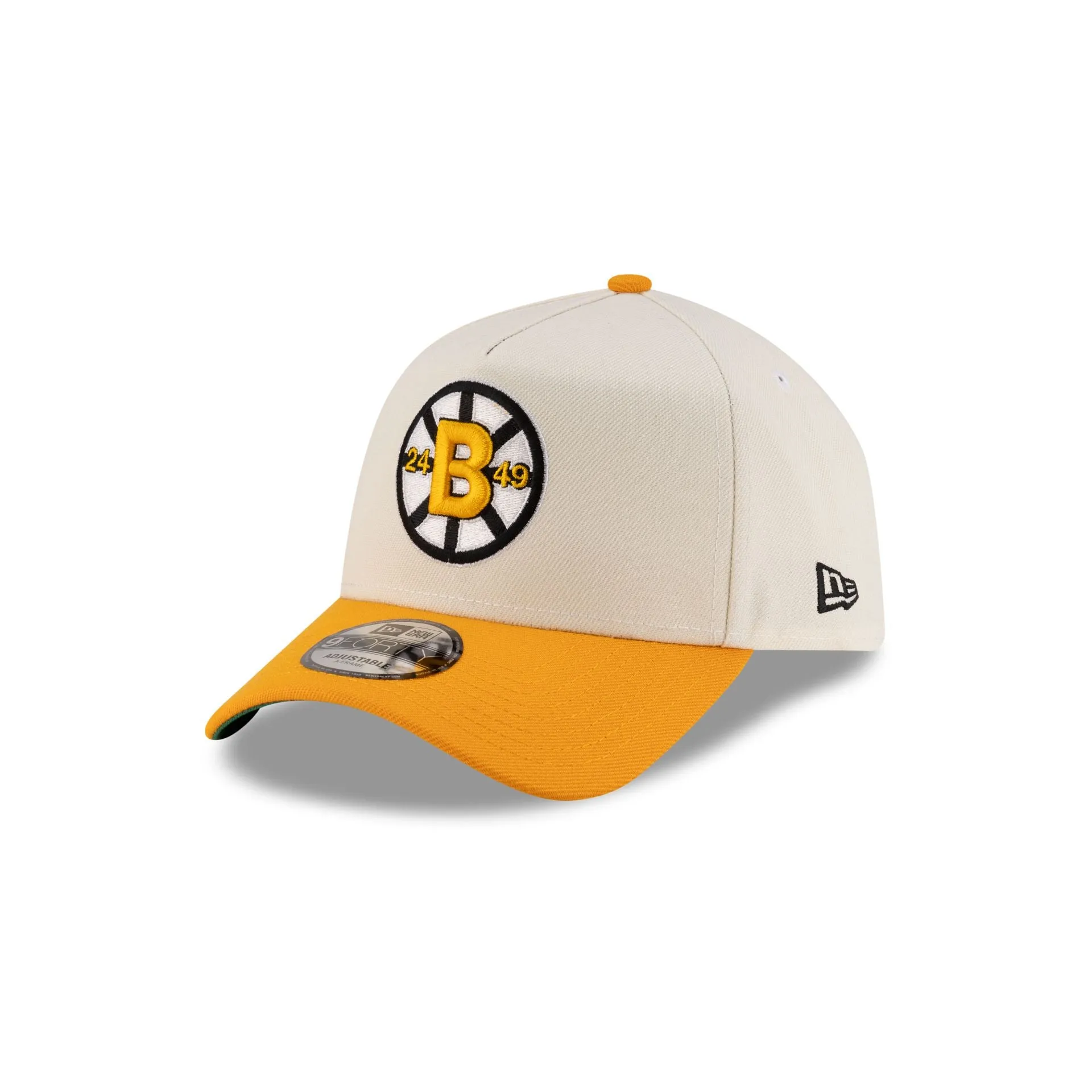Boston Bruins Chrome White 9FORTY A-Frame Snapback Hat sold by New Era