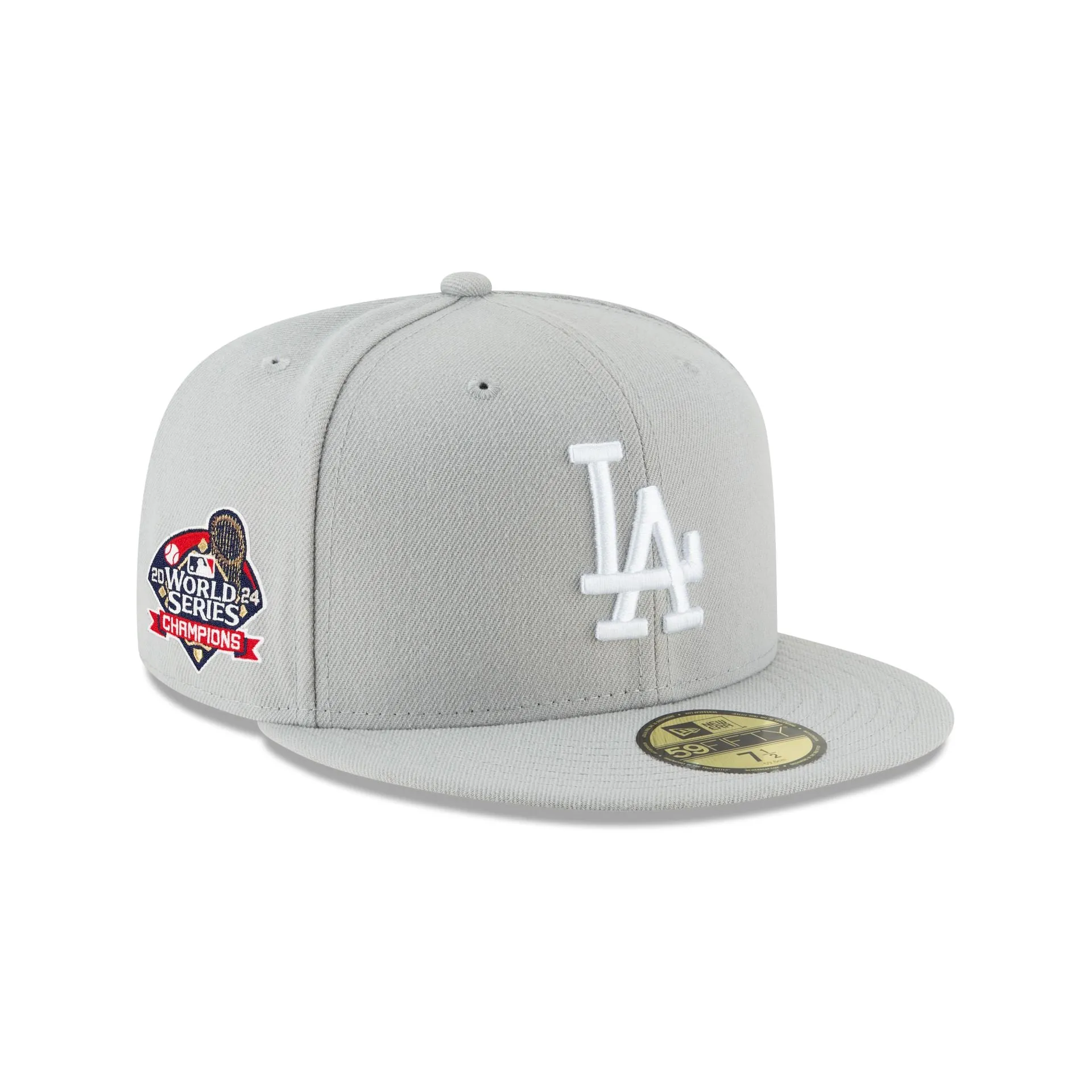 Los Angeles Dodgers 2024 World Series Champions Gray 59FIFTY Fitted Hat sold by New Era