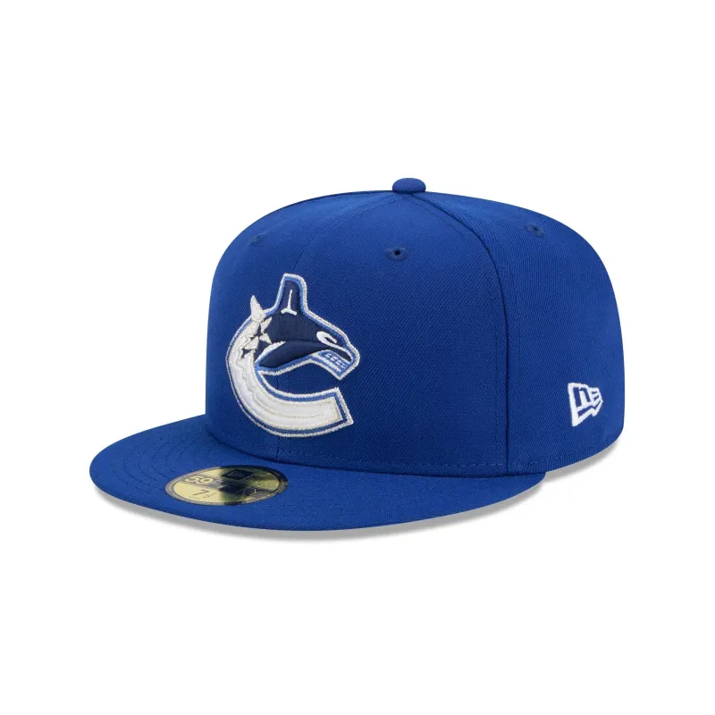 Vancouver Canucks Rear Wordmark 59FIFTY Fitted Hat sold by New Era