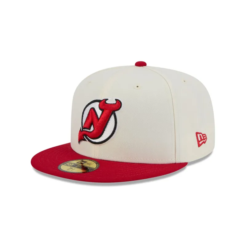 New Jersey Devils Chrome White 59FIFTY Fitted Hat sold by New Era