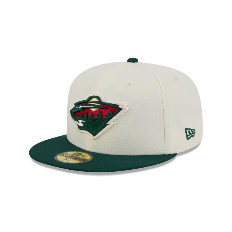 Minnesota Wild Chrome White 59FIFTY Fitted Hat sold by New Era