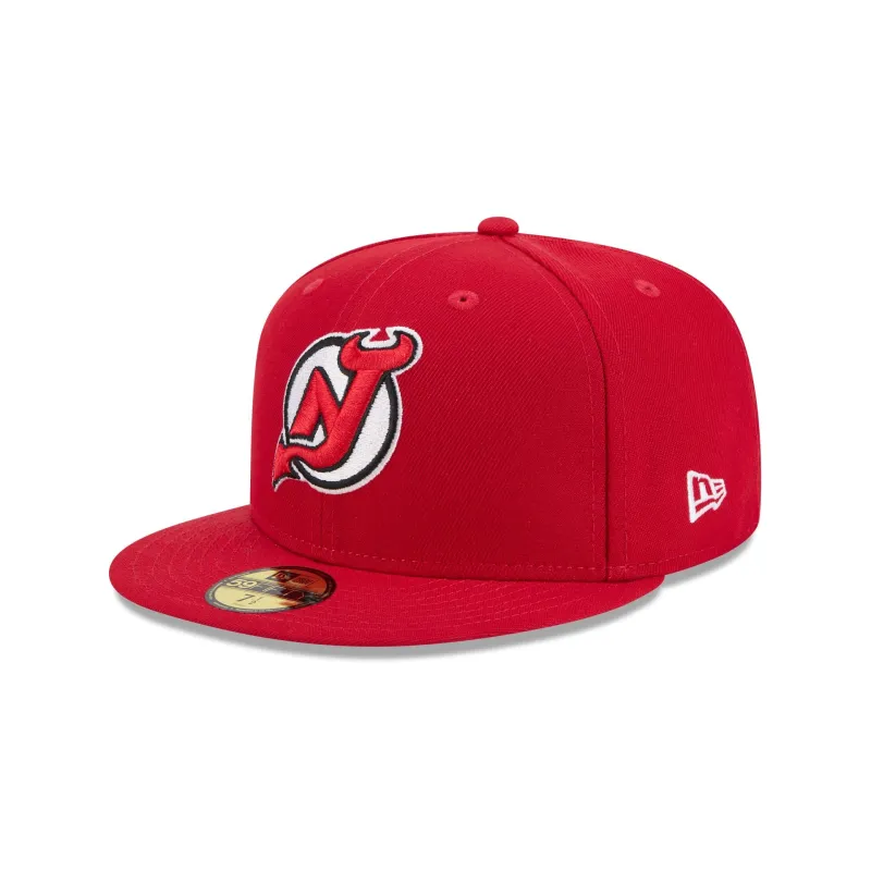 New Jersey Devils Rear Wordmark 59FIFTY Fitted Hat sold by New Era