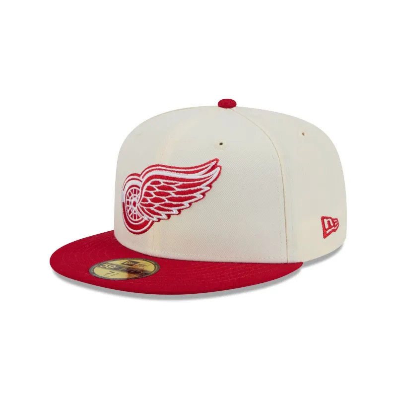 Detroit Red Wings Chrome White 59FIFTY Fitted Hat sold by New Era