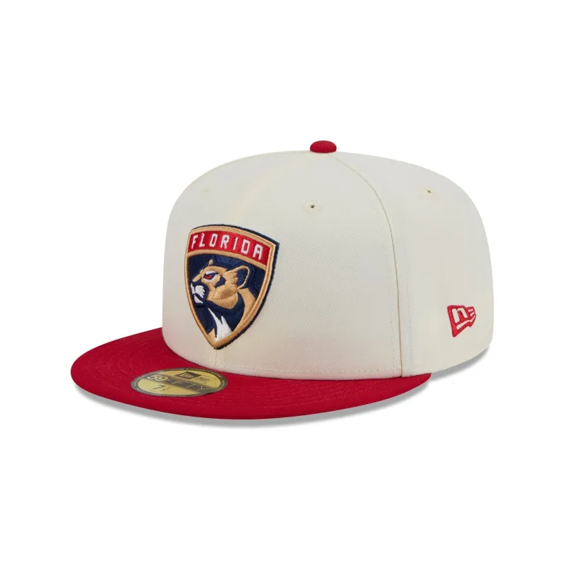 Florida Panthers Chrome White 59FIFTY Fitted Hat sold by New Era