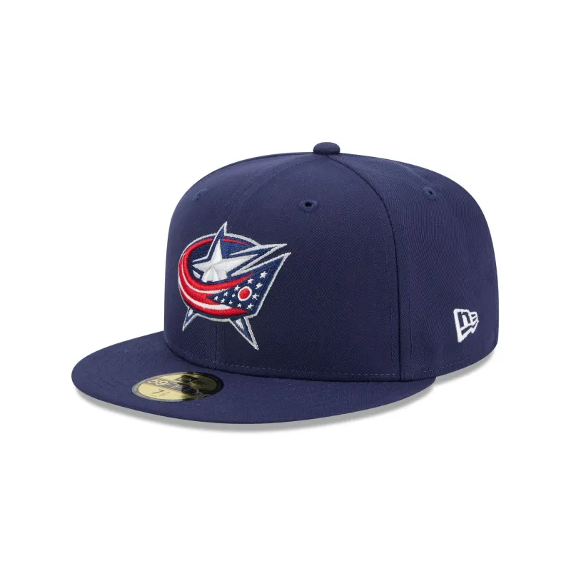 Columbus Blue Jackets Rear Wordmark 59FIFTY Fitted Hat sold by New Era