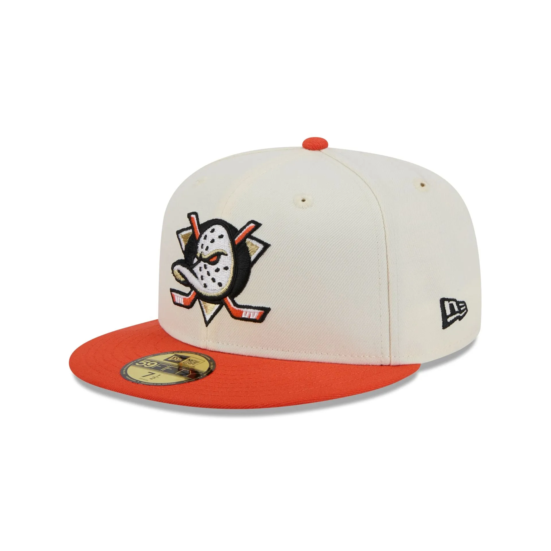 Anaheim Ducks Chrome White 59FIFTY Fitted Hat sold by New Era