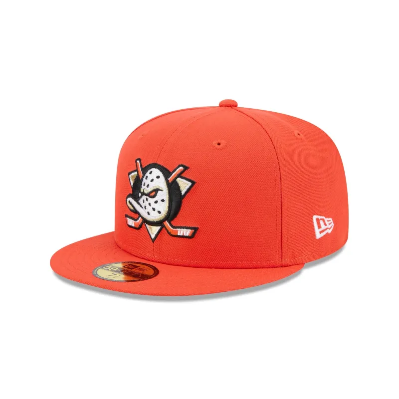 Anaheim Ducks Rear Wordmark 59FIFTY Fitted Hat sold by New Era