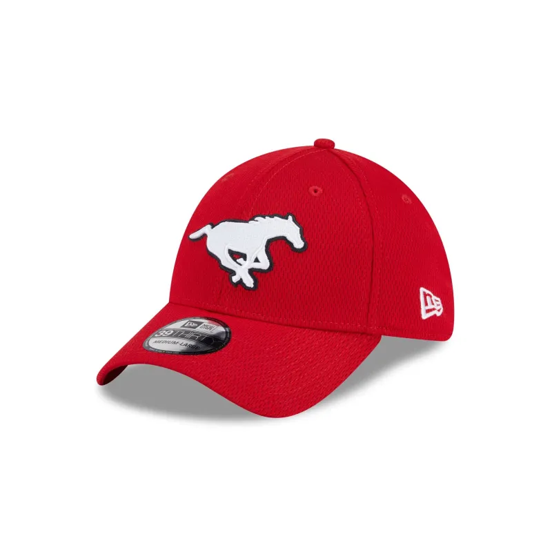 Calgary Stampeders Rear Wordmark 39THIRTY Stretch Fit Hat sold by New Era