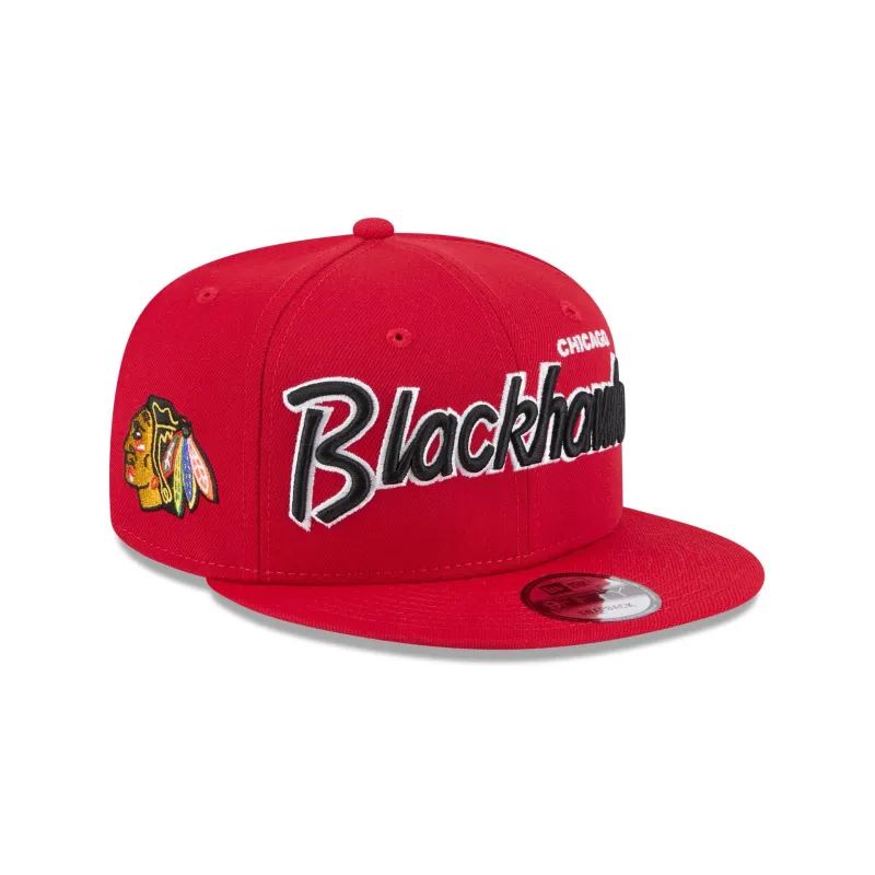 Chicago Blackhawks Script 9FIFTY Snapback Hat sold by New Era