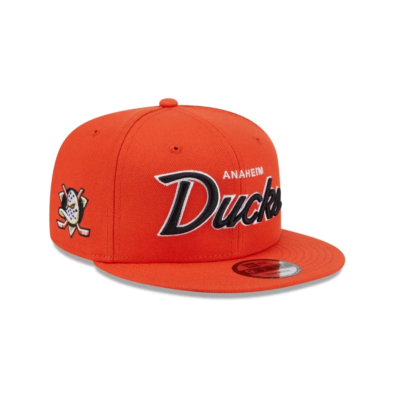 Anaheim Ducks Script 9FIFTY Snapback Hat sold by New Era