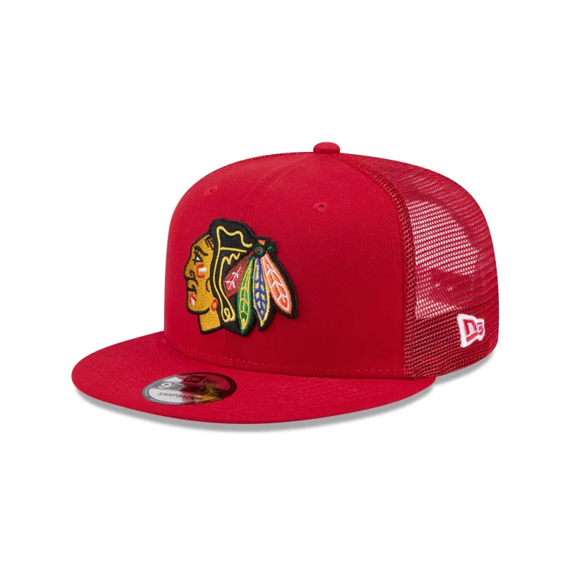 Chicago Blackhawks Team Tag 9FIFTY Trucker Hat sold by New Era