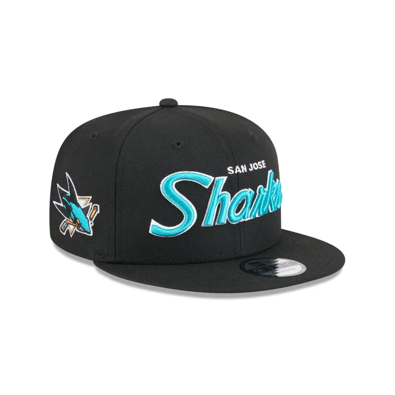 San Jose Sharks Script 9FIFTY Snapback Hat sold by New Era
