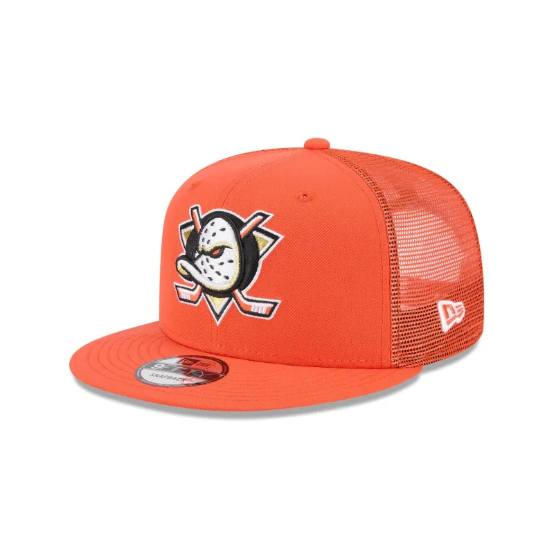Anaheim Ducks Team Tag 9FIFTY Trucker Hat sold by New Era
