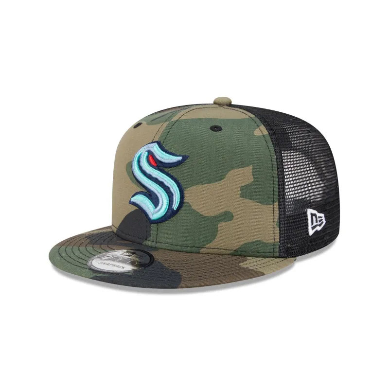 Seattle Kraken Camo 9FIFTY Trucker Hat sold by New Era