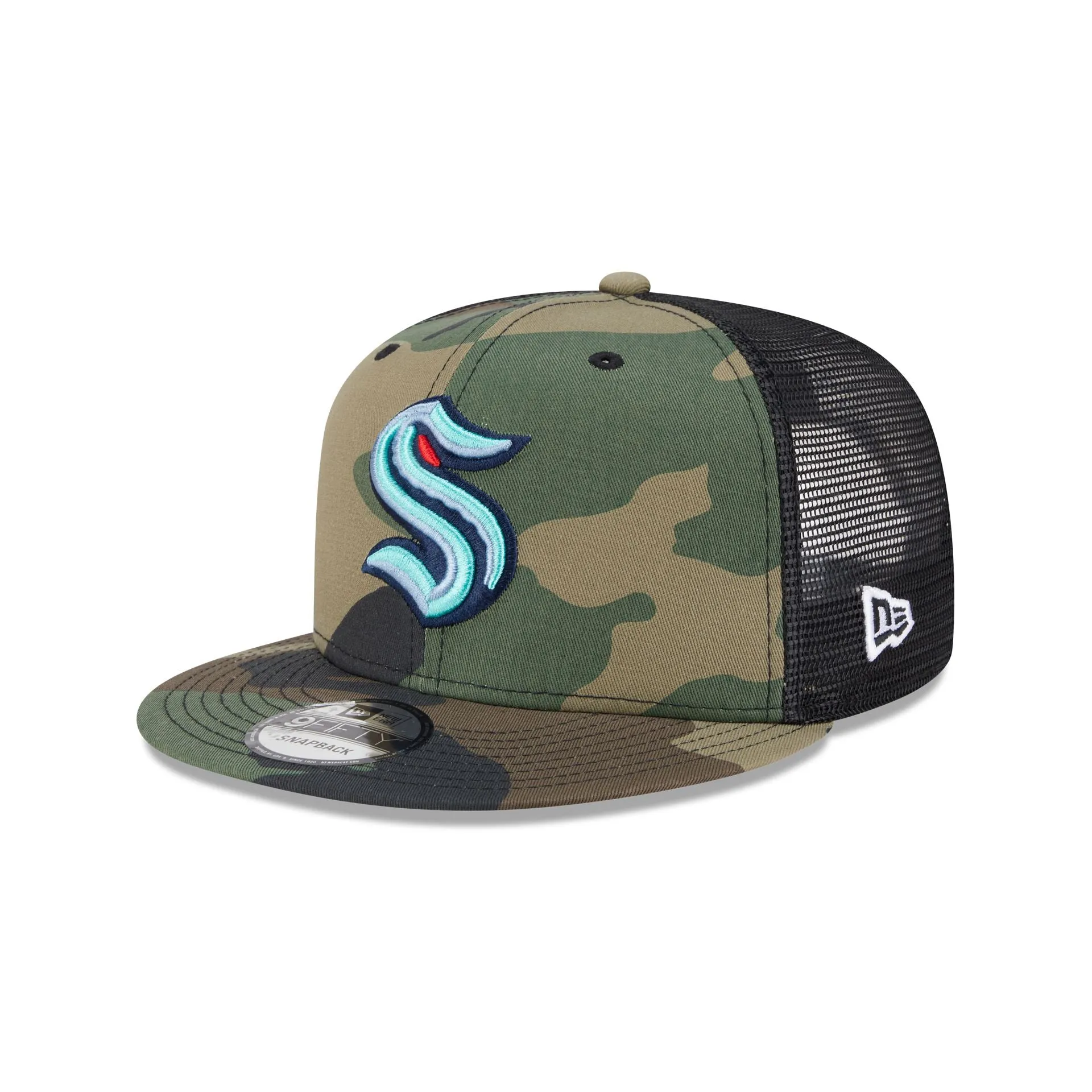 Seattle Kraken Camo 9FIFTY Trucker Hat sold by New Era