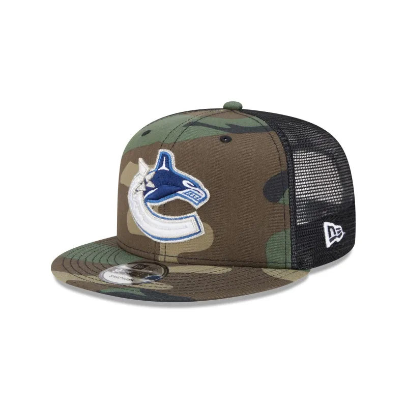 Vancouver Canucks Camo 9FIFTY Trucker Hat sold by New Era