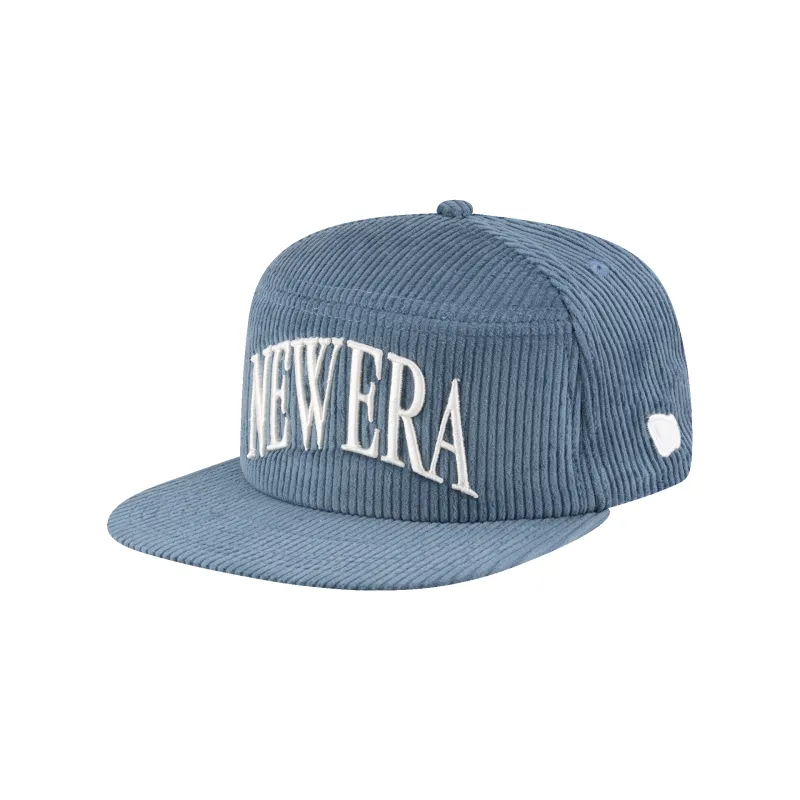 New Era Branded Paragon Corduroy Indigo Split Panel 9FIFTY Snapback Hat made by New Era