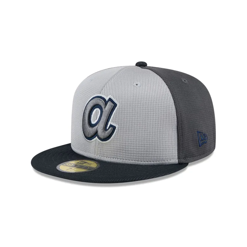 Atlanta Braves 2025 Batting Practice Gray 59FIFTY Fitted Hat sold by New Era