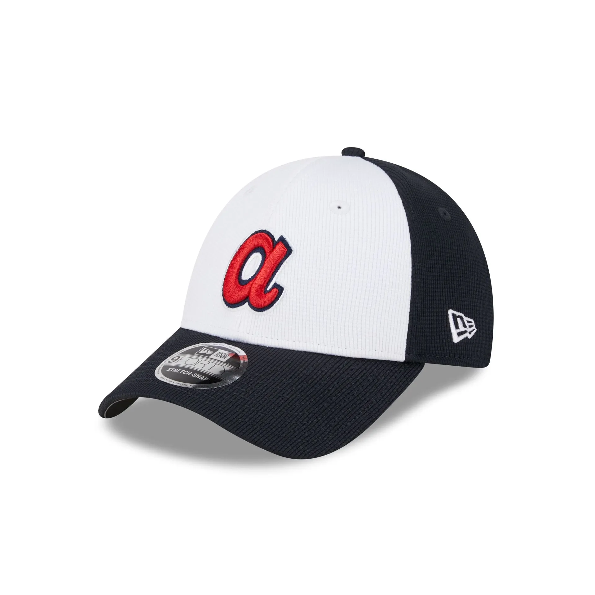Atlanta Braves 2025 Batting Practice White 9FORTY Stretch-Snap Hat sold by New Era