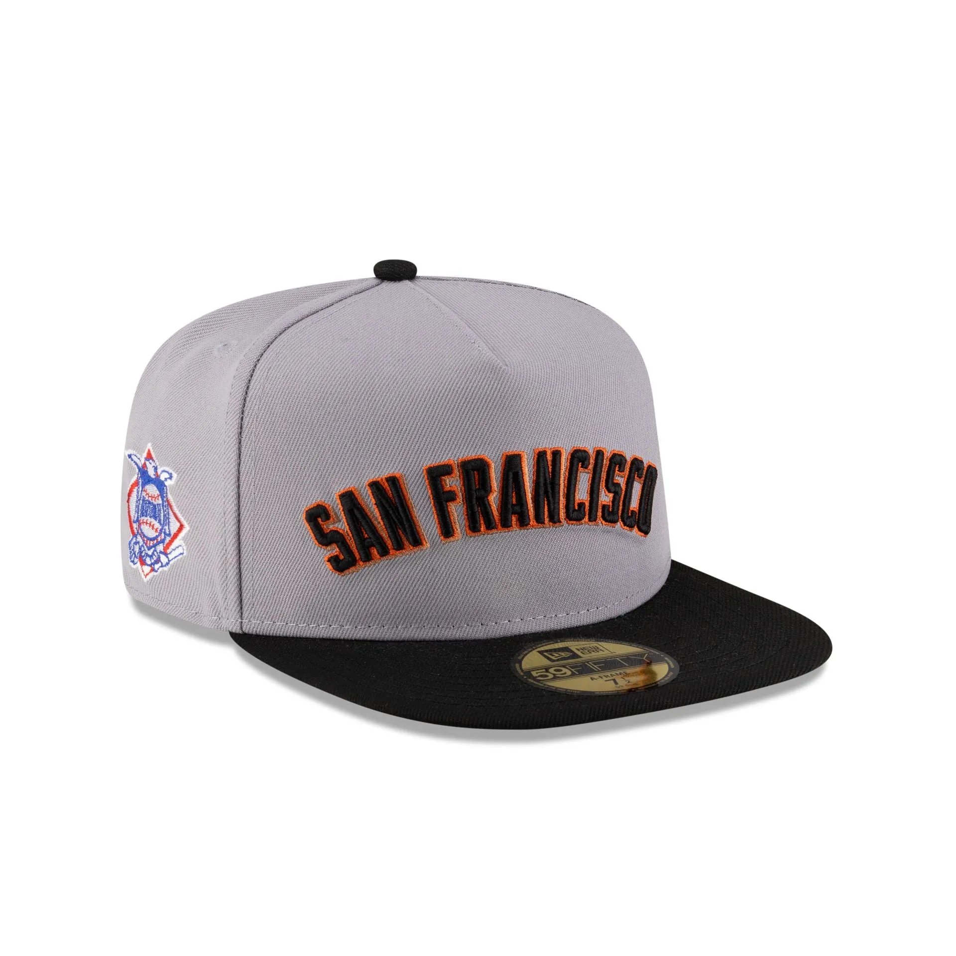 Just Caps League Sidepatch Gray San Francisco Giants 59FIFTY A-Frame Fitted Hat sold by New Era